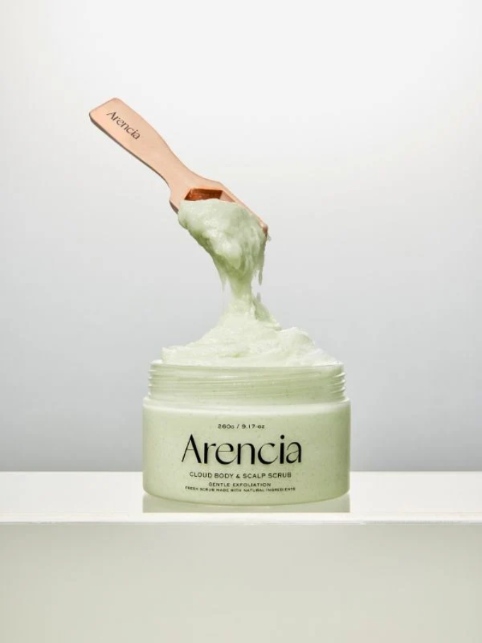 Arencia Cloud Body & Scalp Scrub – Geranium & Primrose