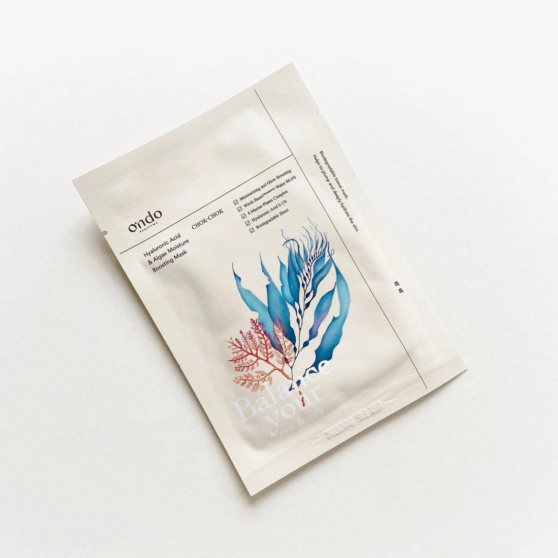 ONDO BEAUTY 36.5 Hyaluronic ACid and Algae Moisture Boosting Mask Chok Chok-COOS COSMETICS