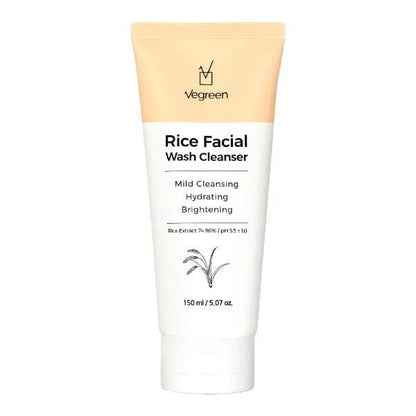 Vegreen Rice Facial Wash Cleanser-COOS COSMETICS