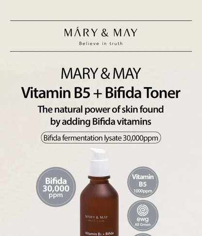 MARY &amp; MAY Vitamine B5 + Bifida Toner-COOS COSMETICS